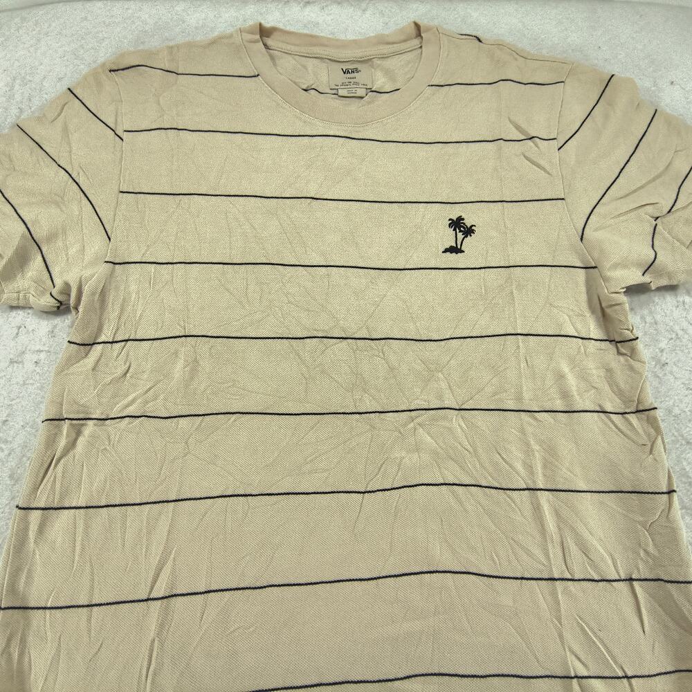 Vans Off the Wall Crew Neck Short Sleeve T Shirt Mens Size Large L Tan Black